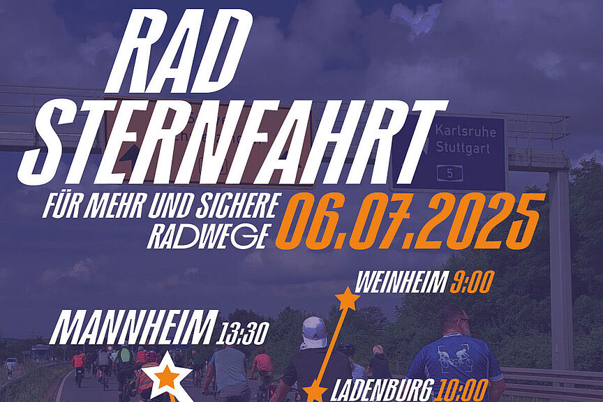 ADFC-Sternfahrt 2025 Plakat zur Sternfahrt 2025 ADFC Rhein-Neckar