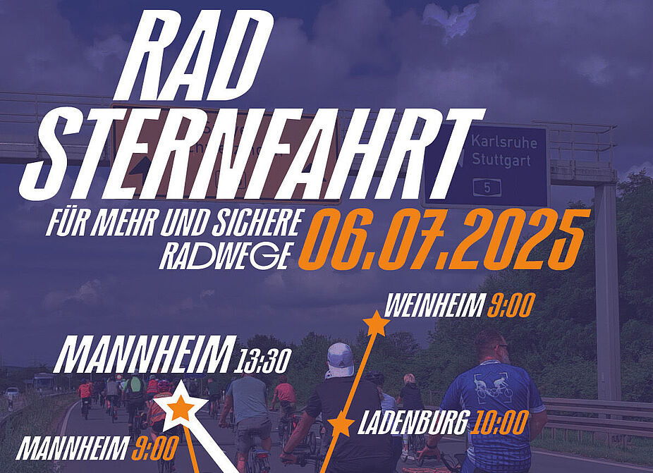 ADFC-Sternfahrt 2025 Plakat zur Sternfahrt 2025 ADFC Rhein-Neckar